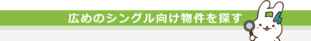 広めのシングル向け物件をさがす