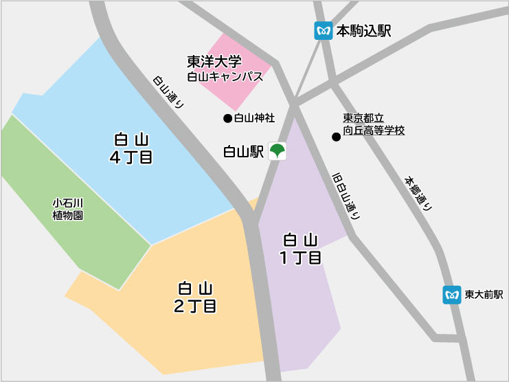 白山駅周辺MAP画像
