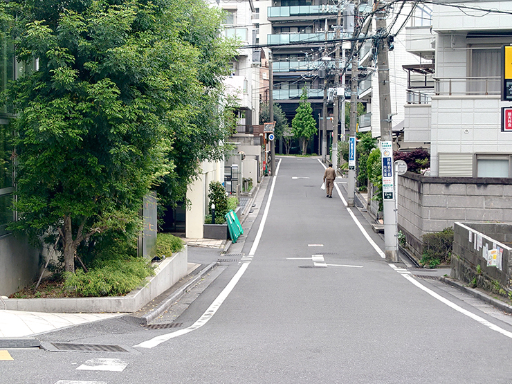浦和の住宅街にある坂道