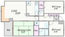 ハイツ面影橋の間取り図
