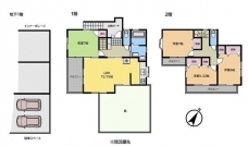 東内野戸建の間取り図