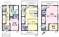 元郷一丁目貸家の間取り図