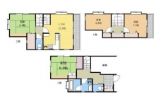 貸家西が丘緒方貸家の間取り図