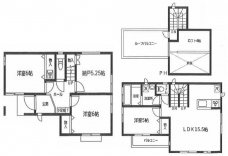谷中5丁目戸建の間取り図