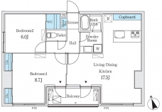 コージーコート谷中の間取り図