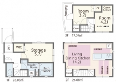滝野川1丁目戸建Bの間取り図