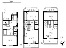 板橋3丁目戸建ての間取り図