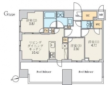 クレストコート北千住レジデンスの間取り図