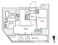 クラリティア文京湯島の間取り図