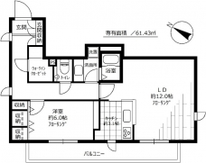 シャンブル向丘の間取り図