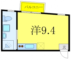 双葉町のアパートメントの間取り図
