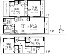 領家７丁目一戸建の間取り図