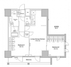 ザ・パークハビオ板橋区役所前の間取り図