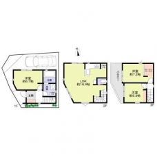 川口里Ａ棟の間取り図