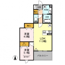 ヌヌース南鳩ヶ谷の間取り図