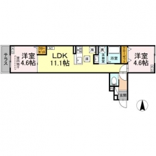 セレスティア南花畑Ⅲの間取り図