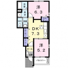 エルヴィーナＢ棟の間取り図