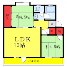 吉岡ハイツの間取り図