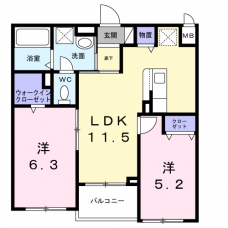 アリーサコート　セントの間取り図