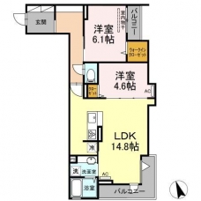 アンジュール徳丸Ｂ棟の間取り図