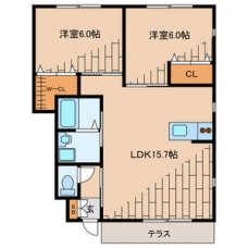 クロバーハイツB棟の間取り図