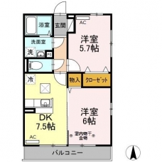 外河原コーポ　Aの間取り図