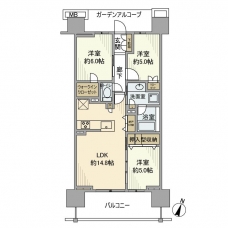 プラウド浦和常盤サンクアージュの間取り図