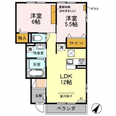ウエストハイム　Ⅴの間取り図