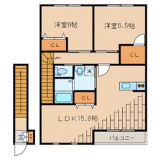 クロバーハイツB棟の間取り図
