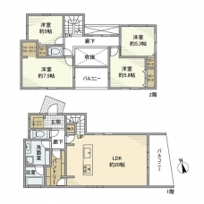 前野町戸建の間取り図