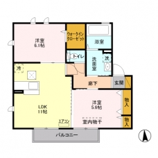 ラフレ仲道Dの間取り図