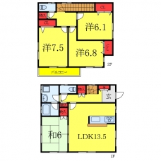 川口市上青木5丁目戸建の間取り図