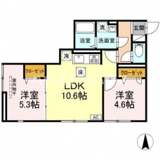グラナーデ六町Ⅱの間取り図