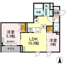 セレスティア南花畑Ⅲの間取り図