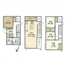 南池袋戸建の間取り図