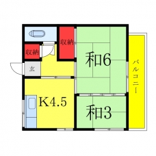 田内コーポの間取り図