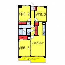 ベルグランデ蕨の間取り図