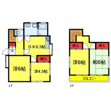 毛呂山貸家Aの間取り図