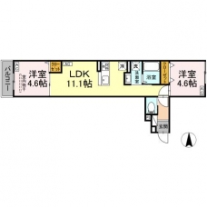セレスティア南花畑Ⅲの間取り図