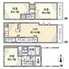 小茂根戸建の間取り図