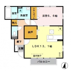 ディアコート　Ⅰの間取り図