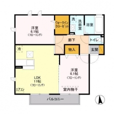 ラフレ仲道Fの間取り図