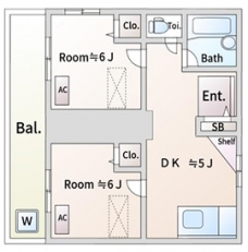 フラットイン蓮根の間取り図