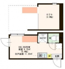 ハーモニーテラス仲宿Ⅲの間取り図