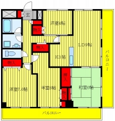 フクロクハイマンション3号館の間取り図