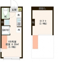 ハーモニーテラス仲宿Ⅴの間取り図