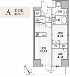 グランエール西日暮里NORTHの間取り図