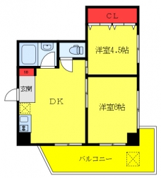 白山コーポビアネーズの間取り図