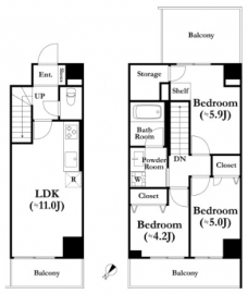 パークキューブ上野桜木の間取り図