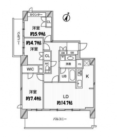 ドゥーエ大宮の間取り図
